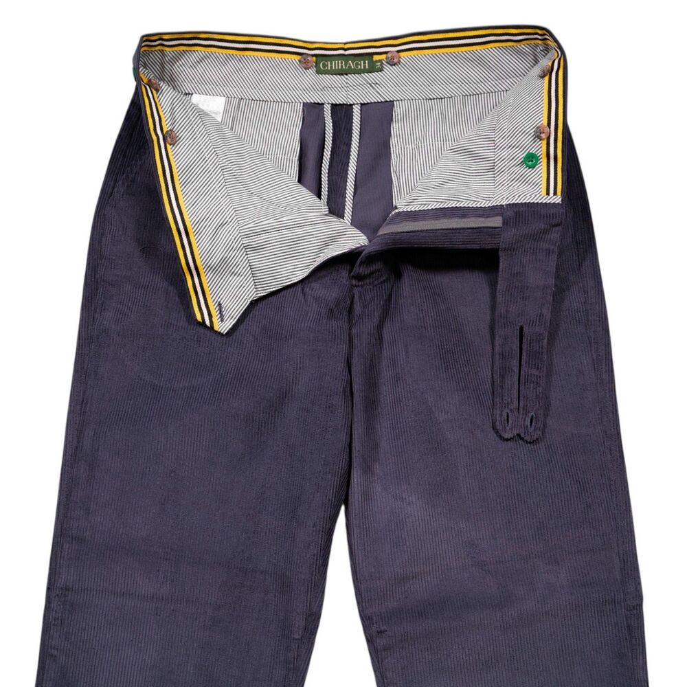 Mens 34 Gurkha Pants Eggplant Purple Corduroy High Waist Flat Front Straight Fit - Picture 4 of 7
